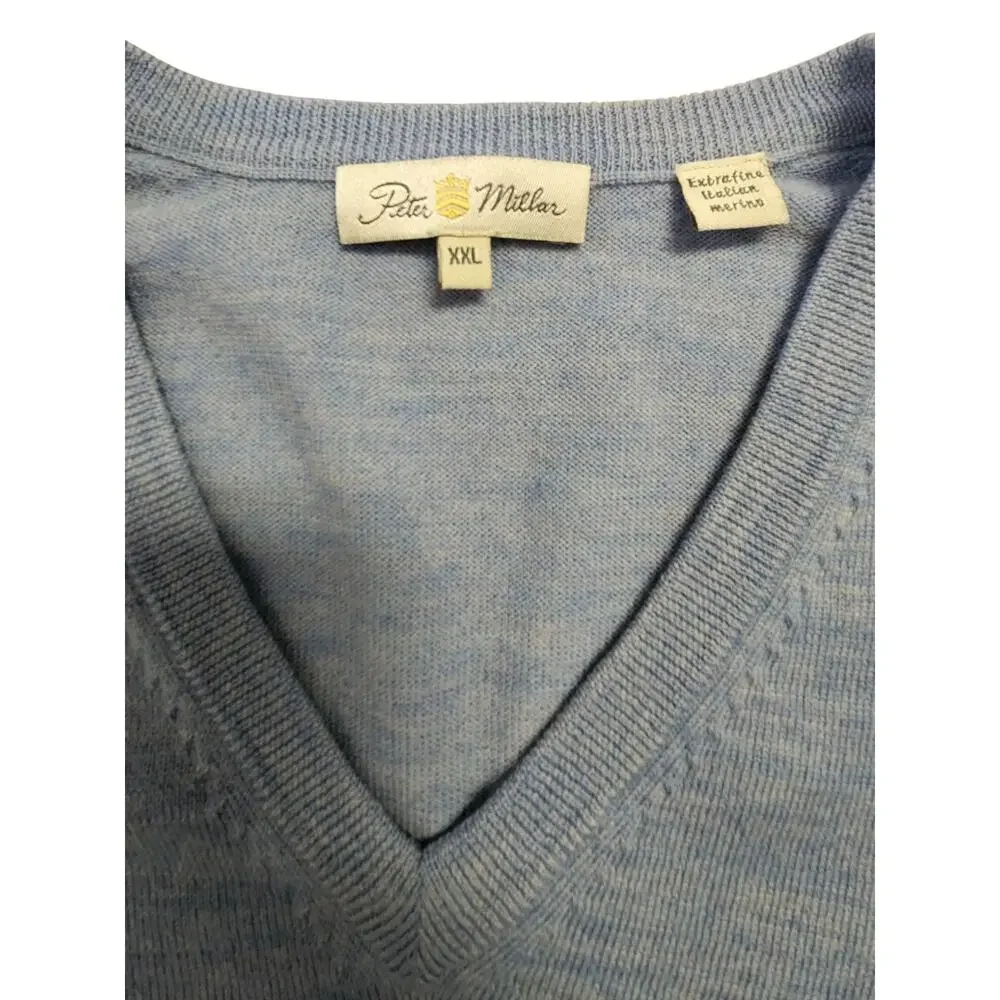 Peter Millar Italian Merino Wool Clear Creek Tahoe Golf Light Blue Vest Top XXL